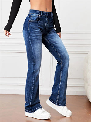 Ladies Trendy Slimming High-rise Bootcut Jeans