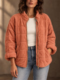 Women Casual Quilted Lightweight Padded Zip Up Jacket