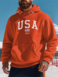 Men's Trendy American Style Fleece Kangaroo Pocket Hooded Sweatshirts
