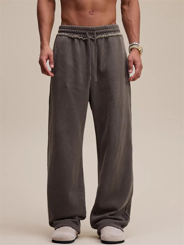 Men's Distressed Loose Casual Sweatpants with Drawstring Waist