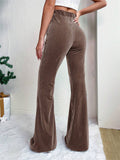 Women's Stylish Elastic Waist Corduroy Flared Pants