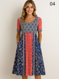 Women's Short Sleeved Floral Dresses with Pockets
