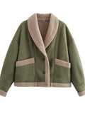 Women's Winter  Lapel Single Breasted Fleece-lined Coat