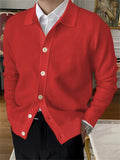 Men's Slim Fit V-Neck Button-Down Casual Business Knitted Cardigan