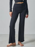 Women's Foldover Waist Balletcore Leggings Flare Yoga Pants