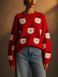 Women Pullover Santa Fuzzy Ugly Christmas Sweaters