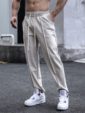 Men's Straight Leg Mid-Rise Drawstring Leisure Pants