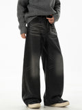 Men's Casual High Street  Wide Leg Straight Whisker Jeans