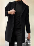 Men's Winter Single Breasted Mid-length Slim Fit Long-sleeved Overcoat Coats