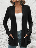 Women's Casual Solid Color Pockets Long Sleeve Cardigan Sweater