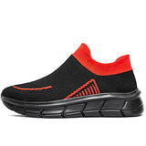 Male's Lightweight Flying Woven Mesh Contrast Color Slip-Ons Sneakers