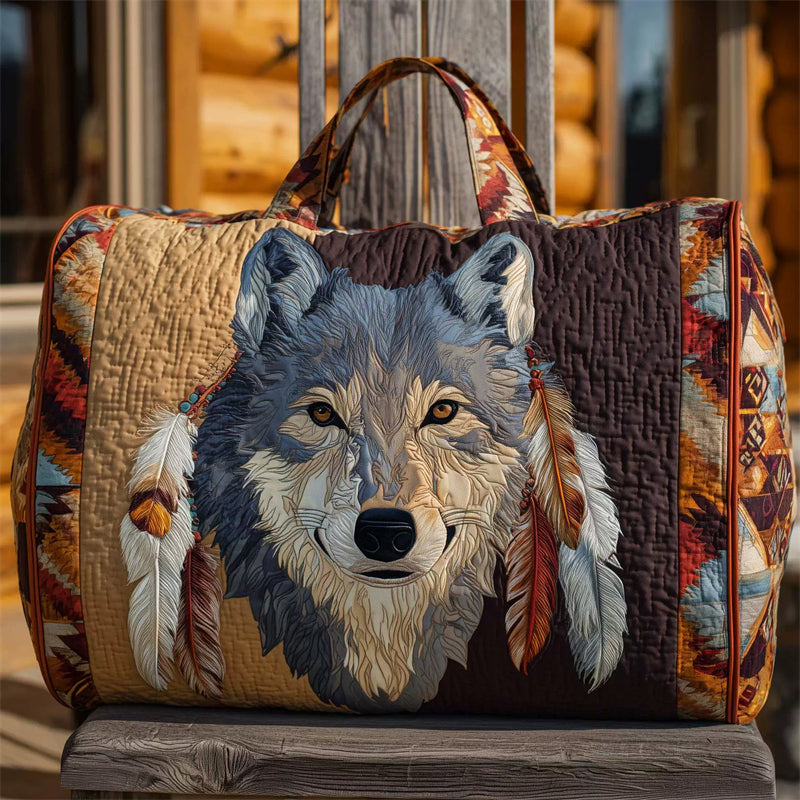 Wolf Pattern Weekender Duffle Bag for Women