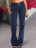 Women's Vintage Mid-Waist Loose Fit Flare Denim Jeans