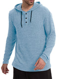 Men's Autumn Casual Solid Color Long-sleeved Pit Stripe Hoodie