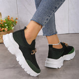 Ladies Relaxed Thick-soled Metal Chain Walking Shoes