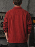 Mens Vintage Multi Pocket Workwear Jacket Casual Utility Shacket