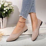 Ladies Simple Slip On Pointed Toe Knit Loafers
