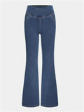 Women's Solid Color Fitted High Stretch Flared Pants