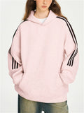 Unisex Trendy Three-stripes Autumn Long Sleeve Kangaroo Pocket Hoodies