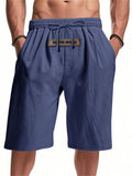 Men's Solid Color Casual Drawstring Beach Shorts