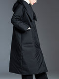 Korean Style Women's Hooded Knee Length Down Coat