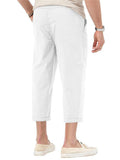 Men's Causal Folded Hem Stretch Cropped Pants