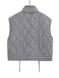 Women's Sports Style Stand Collar Sleeveless Zipper Jacket with Pocket
