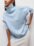 Women's Vogue Pure Color High Neck Cozy Pullover Sweater