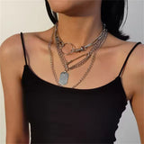 Women's 4pcs/Set Fashion Punk Style Layered Chain Necklaces