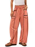 Women's Loose Casual Wide Leg Drawstring Pockets Pants