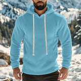Men's Solid Color Long Sleeve Pullover Fleece Hoodies