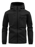 Men's Autumn Casual Solid Color Pockets Hooded Outdoor Jackets