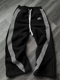 Men's Street Style Drawstring Side Striped Casual Sports Pants