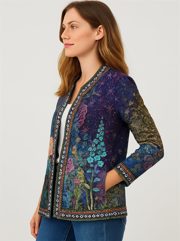 Women's Retro Ethnic Style Printed Long Sleeve Cardigan Jackets
