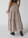 Beautiful Patchwork Design Cake Long Skirt for Women