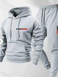 Men's Casual Loose Fit Hoodie & Jogger Tracksuit Set for Spring