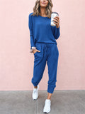 Women's Comfort 2-Piece Set Casual T-Shirt & Lace Up Pants