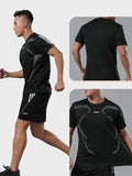Summer Sports Breathable Quick Dry Short Sleeve Top + Loose Shorts