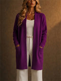 Women Loose Fit Soft Open Front Knit Cardigan with Pockets
