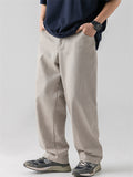 Men's Retro Casual Solid Color Cotton Straight Trousers
