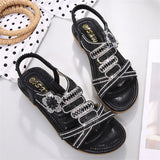 Women's Floral Rhinestone Flat Gorgeous Summer Sandals