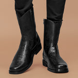 Faux Crocodile Skin Vintage Western Cowboy Boots for Men