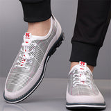 Men's Trendy Casual Striped Lace Up Slip-ons Flats Shoes