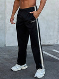 Men's Simple Loose Fit Casual Sportswear Stripe Side Sweatpants