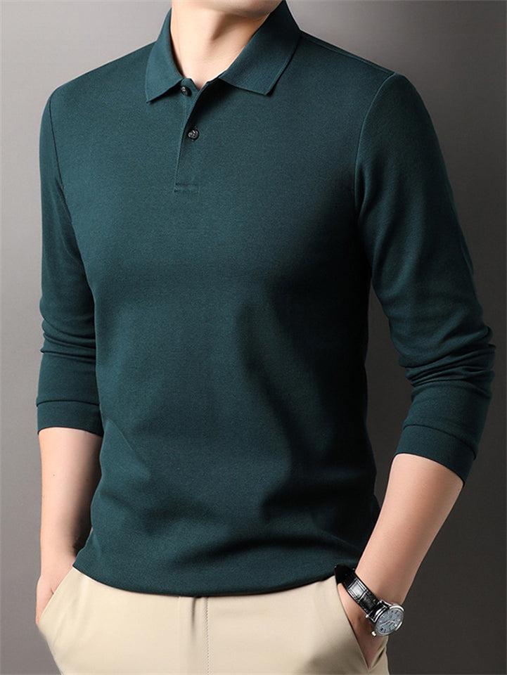 Men's Casual Cotton Long Sleeve Lapel Shirts