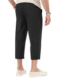 Men's Causal Folded Hem Stretch Cropped Pants