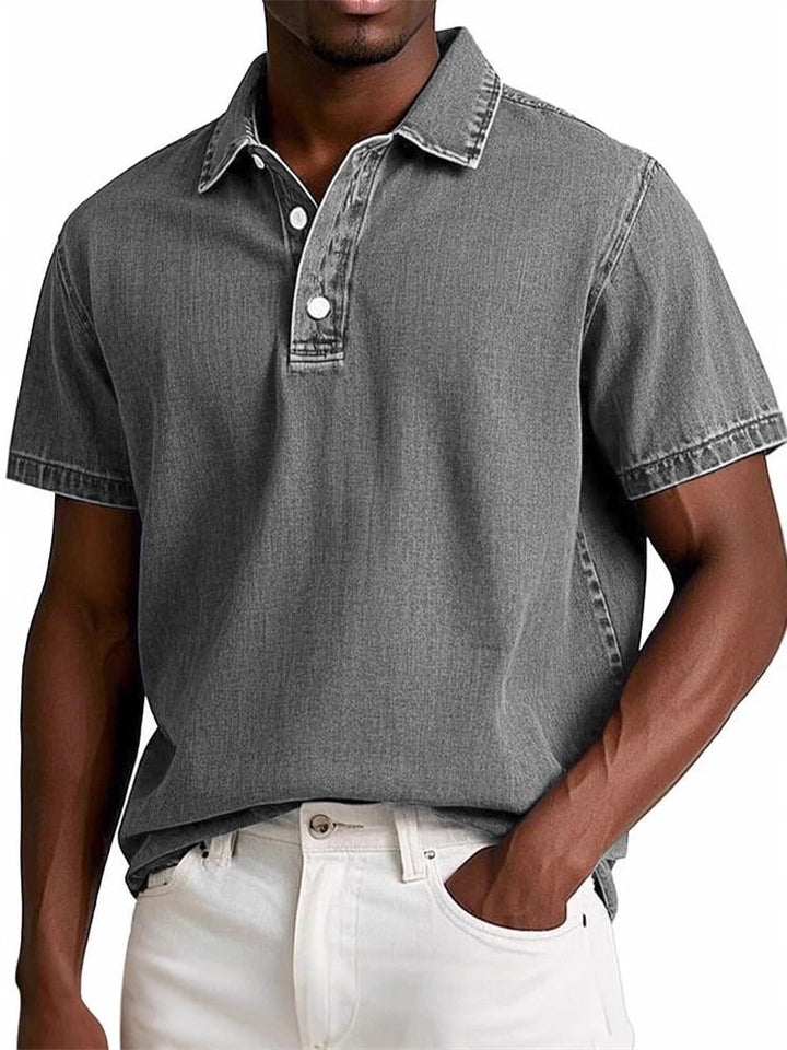 Men's Summer Solid Color Short Sleeve Lapel Polo Shirts