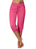 Female Mid-Rise Drawstring All Match Cropped Pants