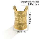Women's Vintage Cuff Bracelet with Floral Engraving