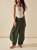 Women's Ethnic Style Yoga Fitness Pleated Lantern Pants